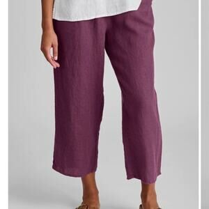 Flax Floods Linen Pull On Elastic Waist Pants Size P (4-6)